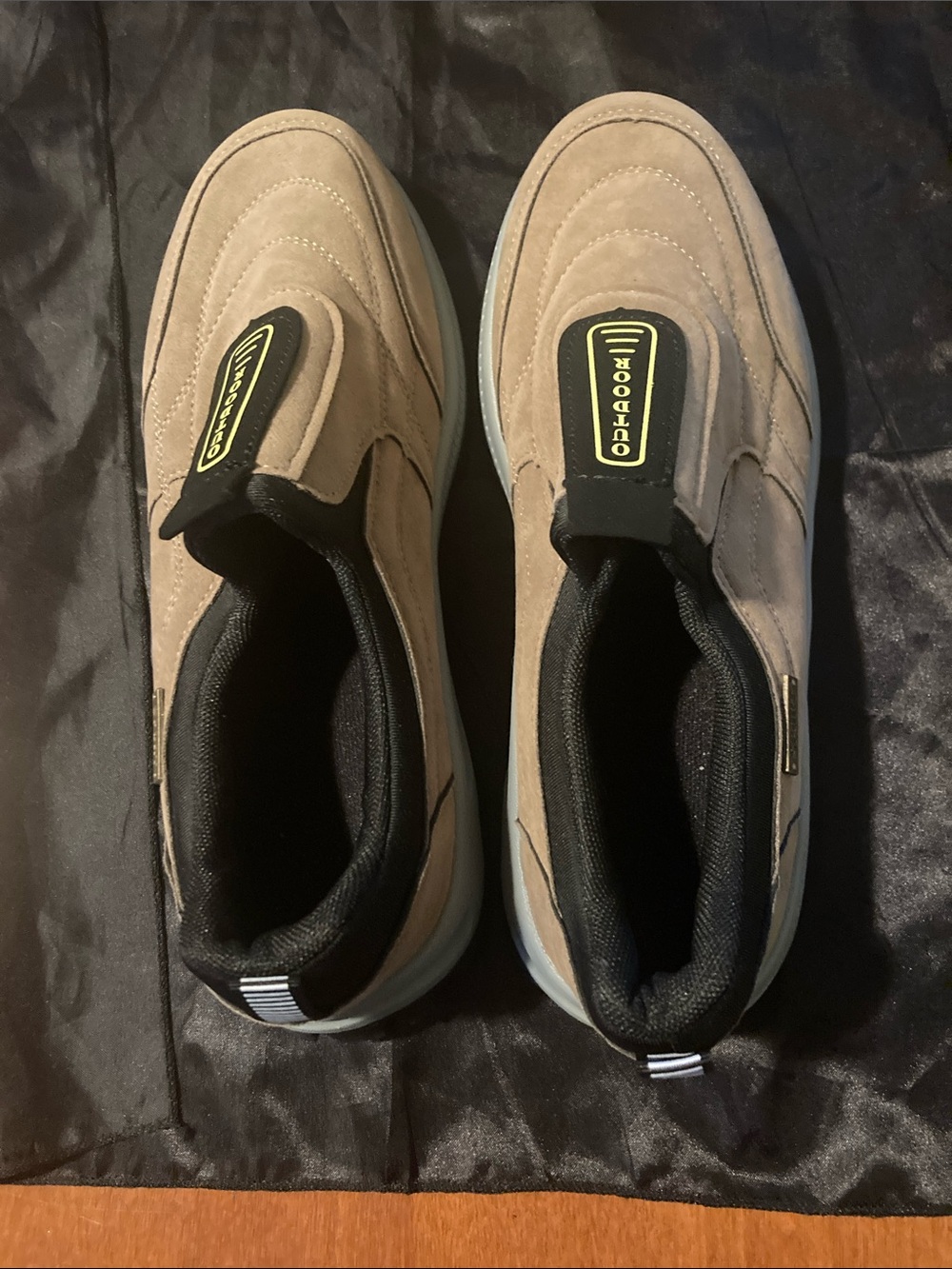 Women’s Slip-On Suede Loafers in Taupe